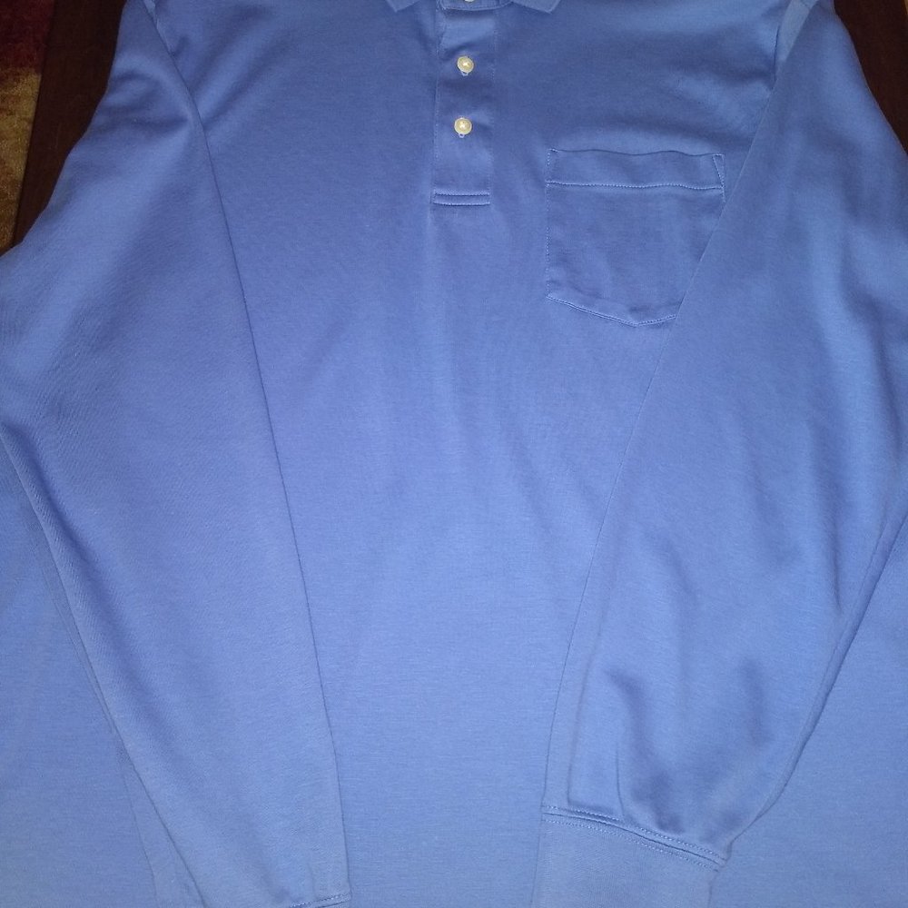 Men's LandsEnd long sleeve polo shirt w/pocket L/T